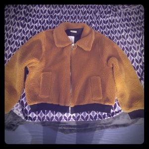 Plus size teddy bomber